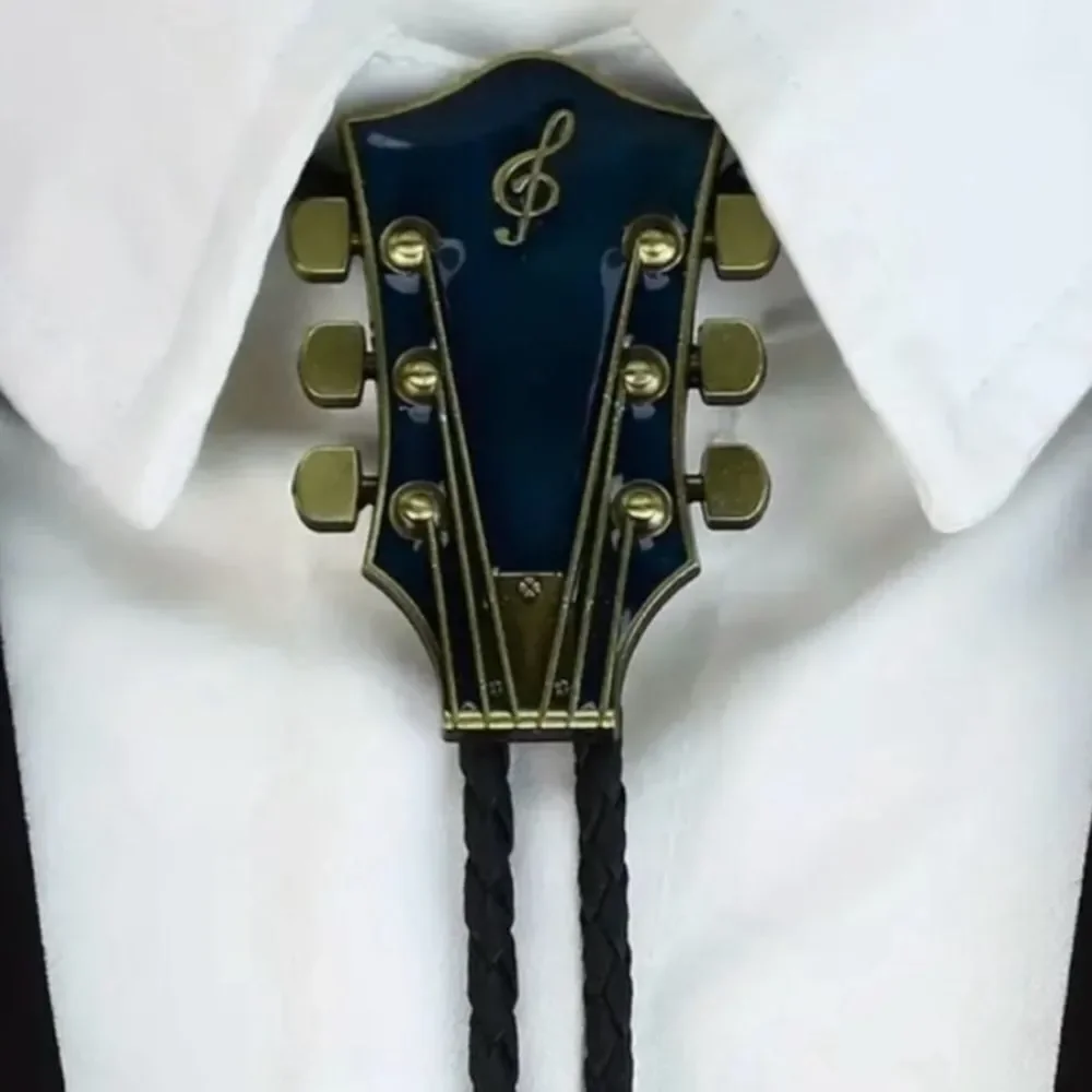 Blue Music Guitar Bolo Tie - Edgy Western OSFM NWT